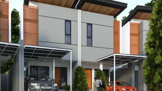 Fasad rumah di 8 Park Cluster