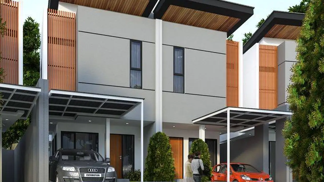 Fasad rumah di 8 Park Cluster